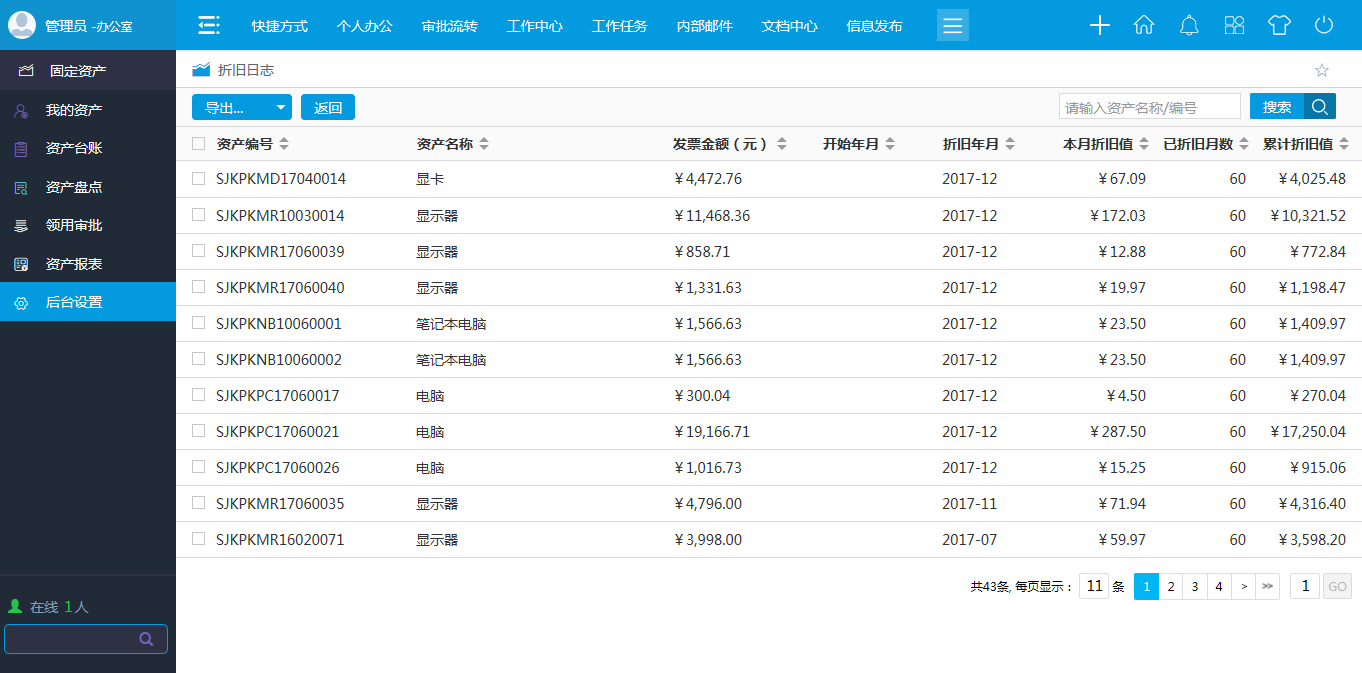 oa收入類合同管理